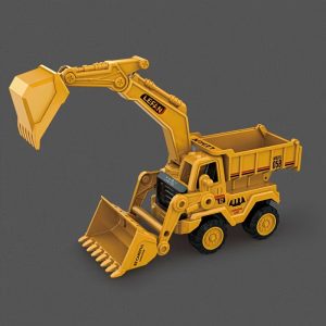 Înapoi la școală Semestrul Nou Vehicul de Inginerie cu Inerție de Înaltă Calitate Simulare Multifuncțională Excavator, Buldozer, Camion Basculant, Trei în Un Jucărie Cadou de Ziua de Naștere